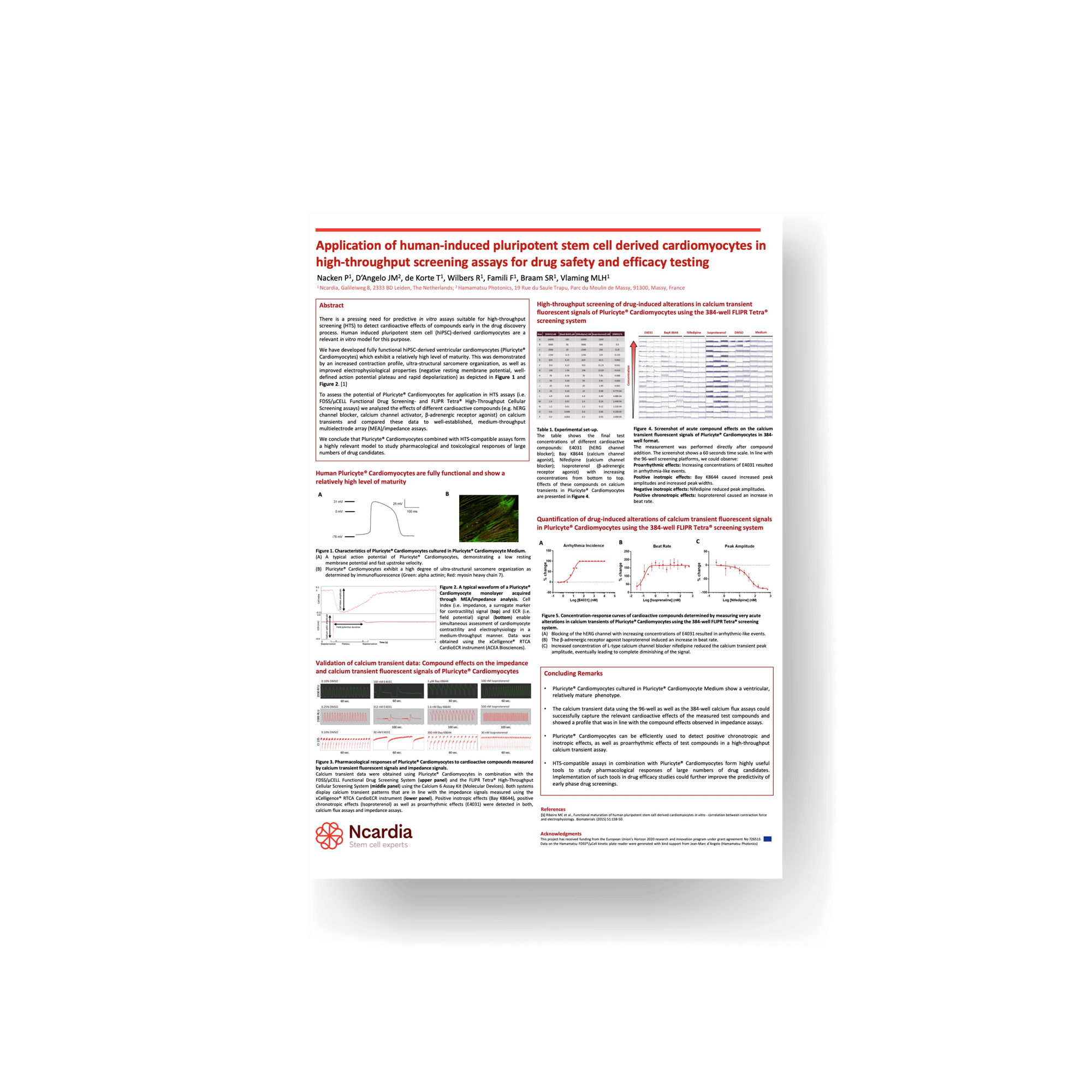 Scientific poster- Application of iPSC-derived cardiomyocytes in high-throughput screening assays for drug safety and efficacy testing